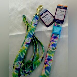 Top Paw Tie Dye Comfort Neoprene Collar and Leash Set